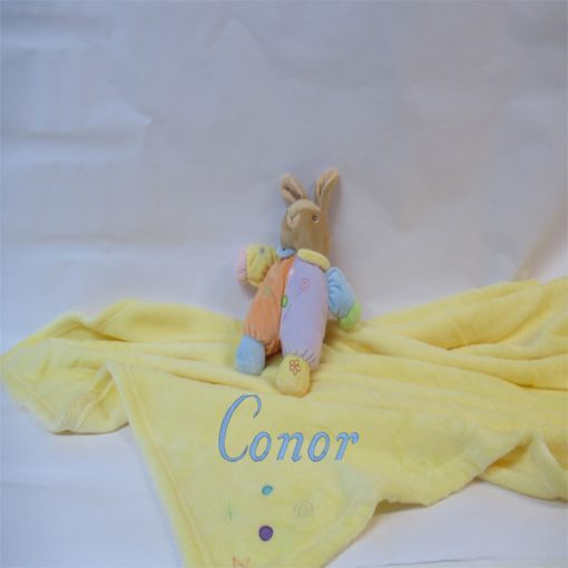 Plush Bunny with Yellow Blanket