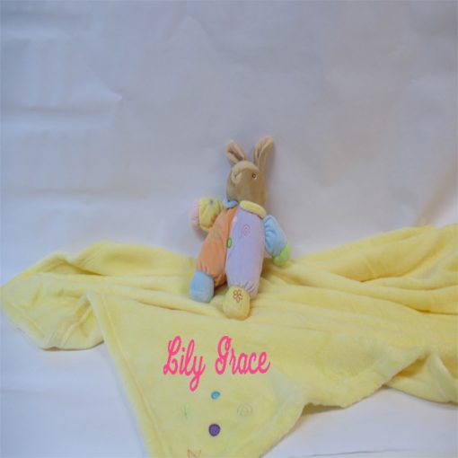 Plush Bunny with Yellow Blanket Girl